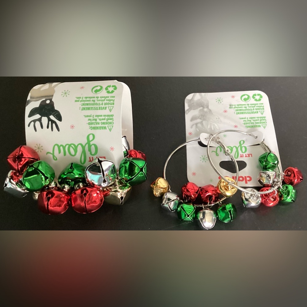 NEW Claire’s earrings and bracelet jingle bells